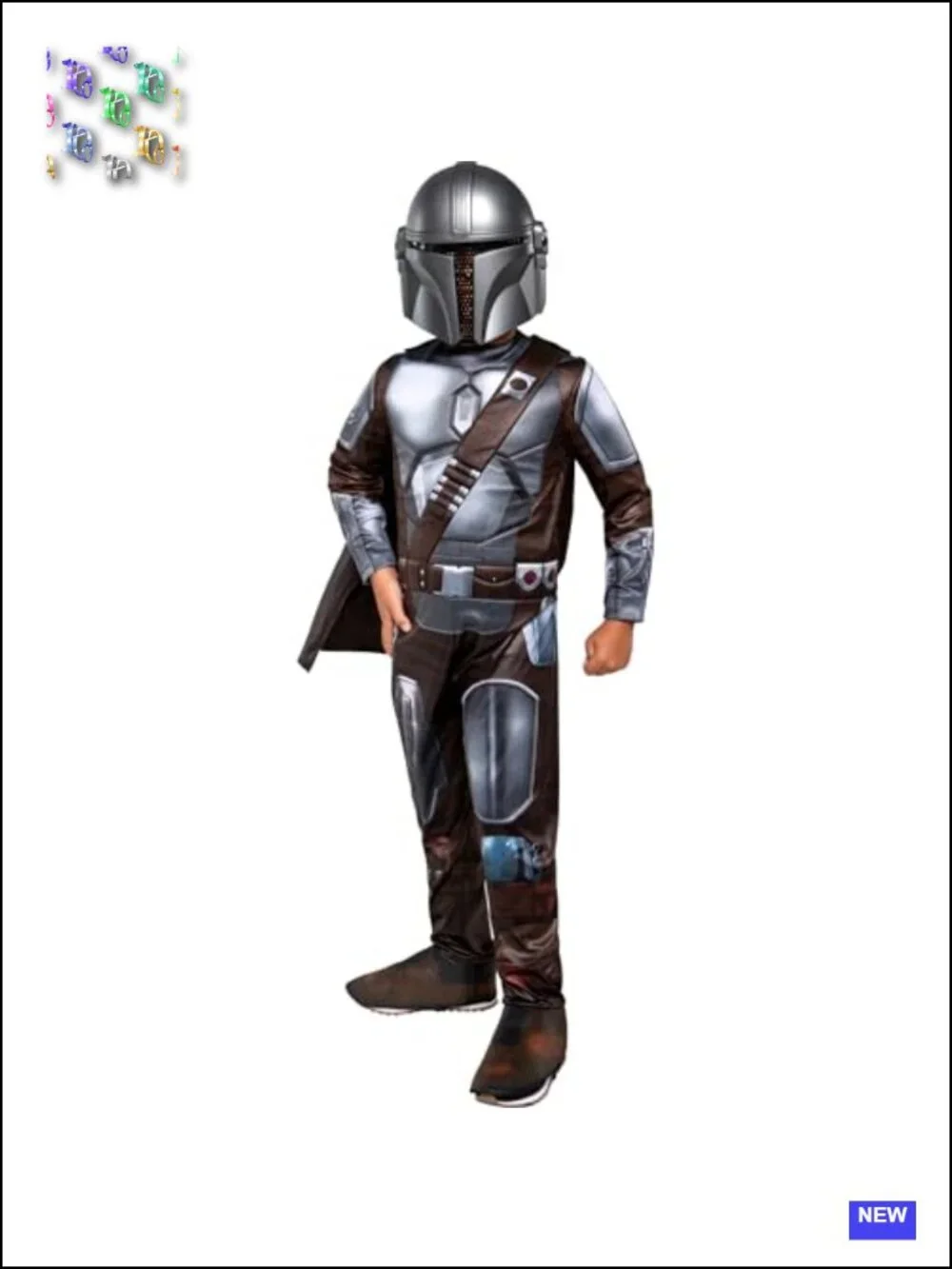 Star Wars Mandalorian Costume Youth Halloween Padded Jumpsuit Mask Cape